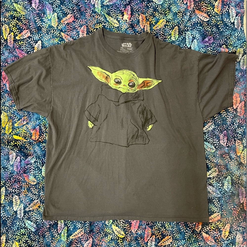 Star Wars Mandalorian Baby Yoda Sketch T-Shirt size 3X - Picture 2 of 4